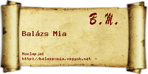 Balázs Mia névjegykártya