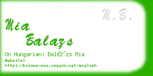 mia balazs business card